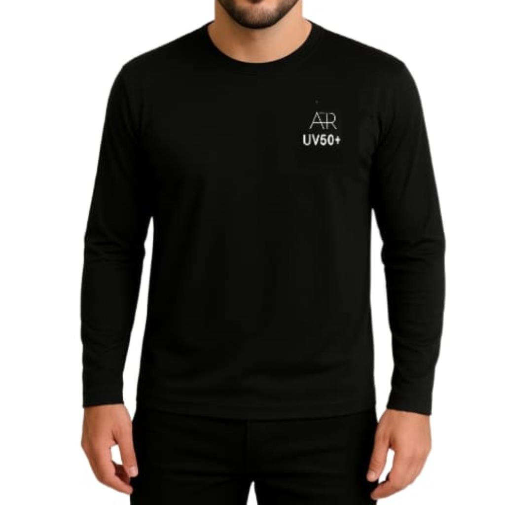 Blusa Protecao Uv Unissex Preta Tam GG Aer
