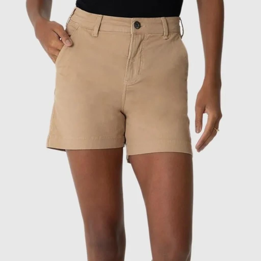 Shorts Fem Alfaiataria Cintura Alta Sarja Bege Tam 42 Malwee