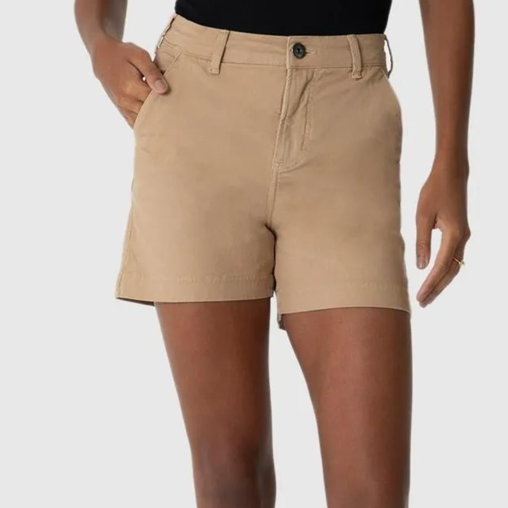 Shorts Fem Alfaiataria Cintura Alta Sarja Bege Tam 36 Malwee