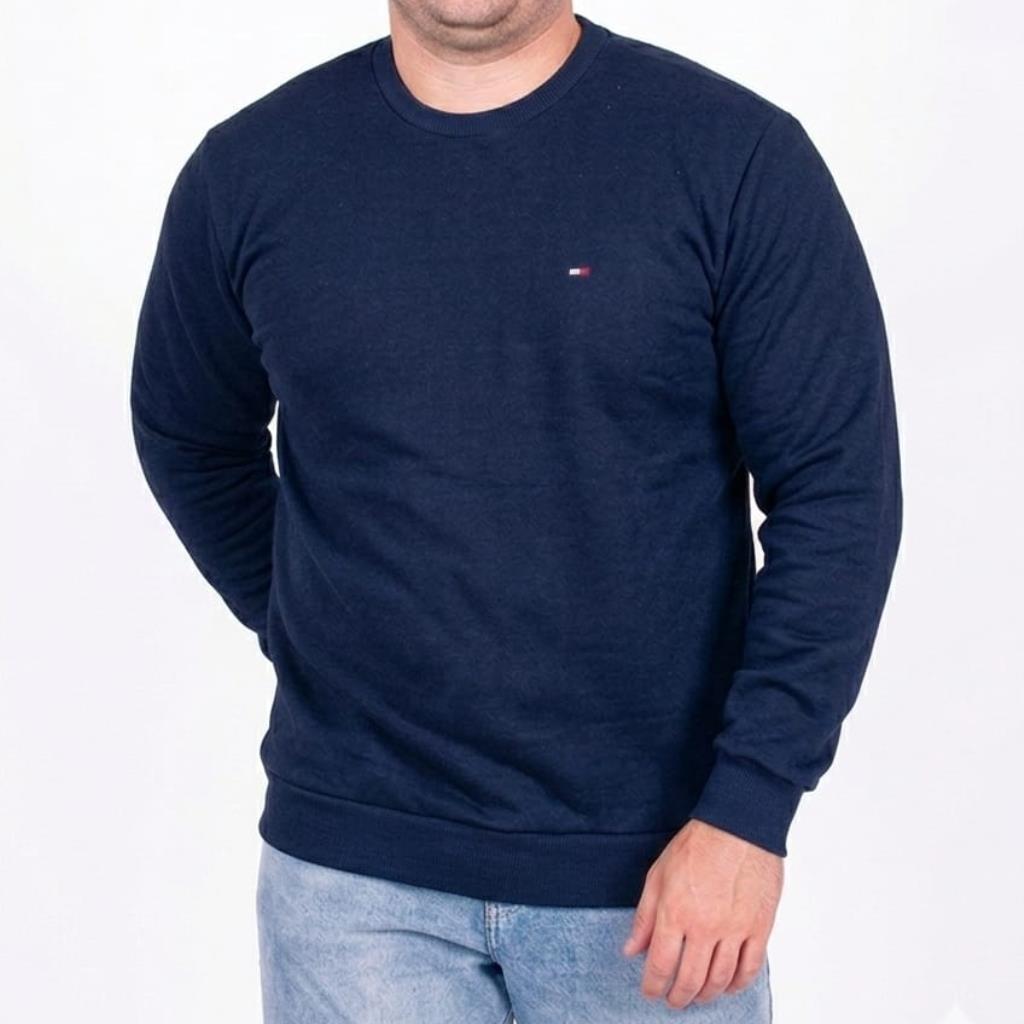 Blusa Masc Moletom Flanelado Marinho Tam G2 Silk Sport