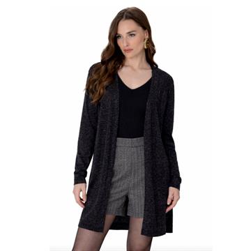 Cardigan Alongado Preto Com Brilho Tam G Enfim