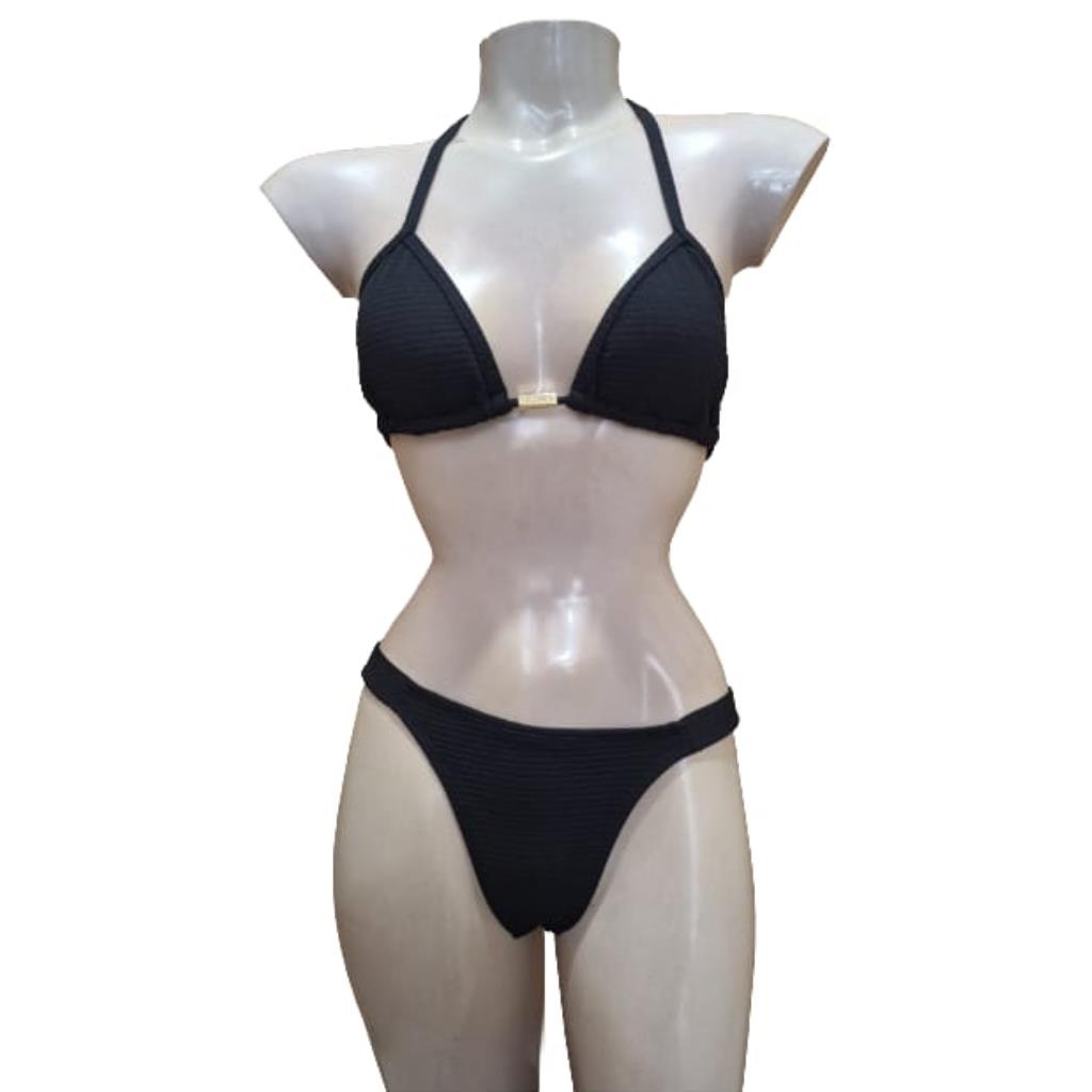 Biquini Cortininha Bojo Rem Preto Tam M Acqua Minas