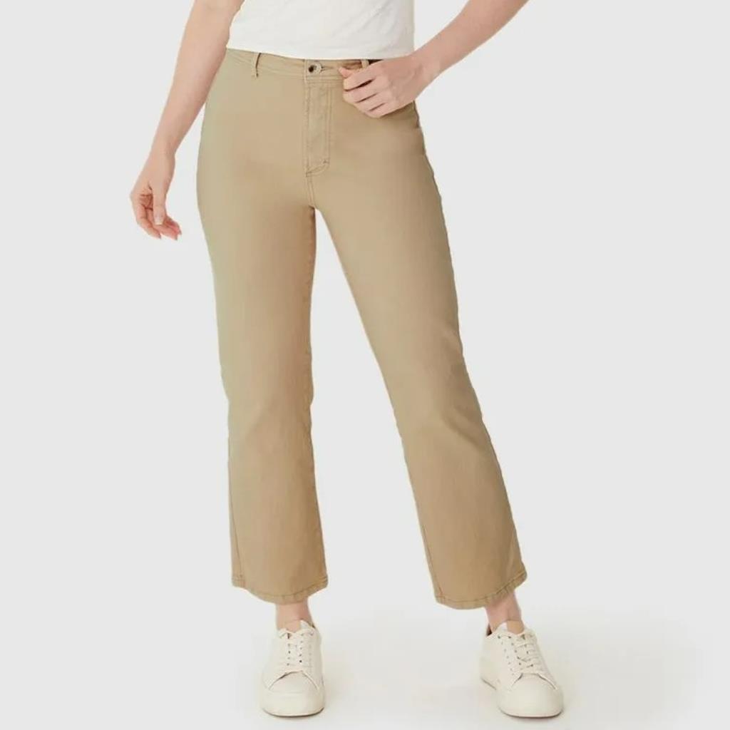 Calca Straight Cropped Bege Tam 38 Malwee