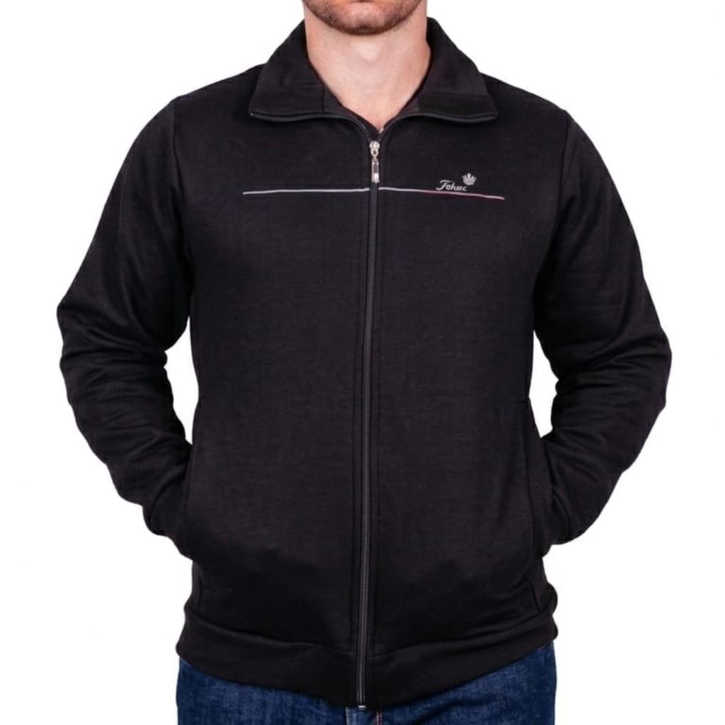 Jaqueta Masc Moletom Gola Alta Preta Tam G2 Silk Sport