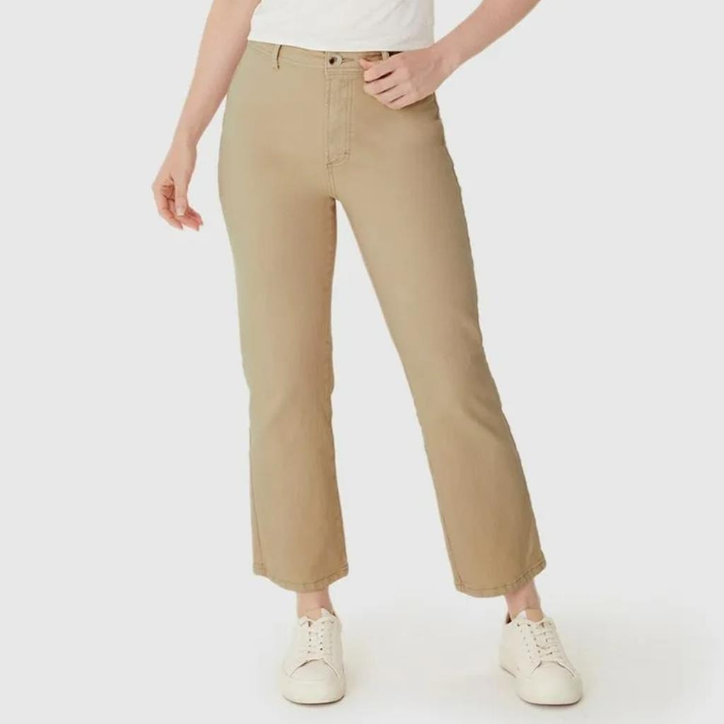 Calca Straight Cropped Bege Tam 36 Malwee