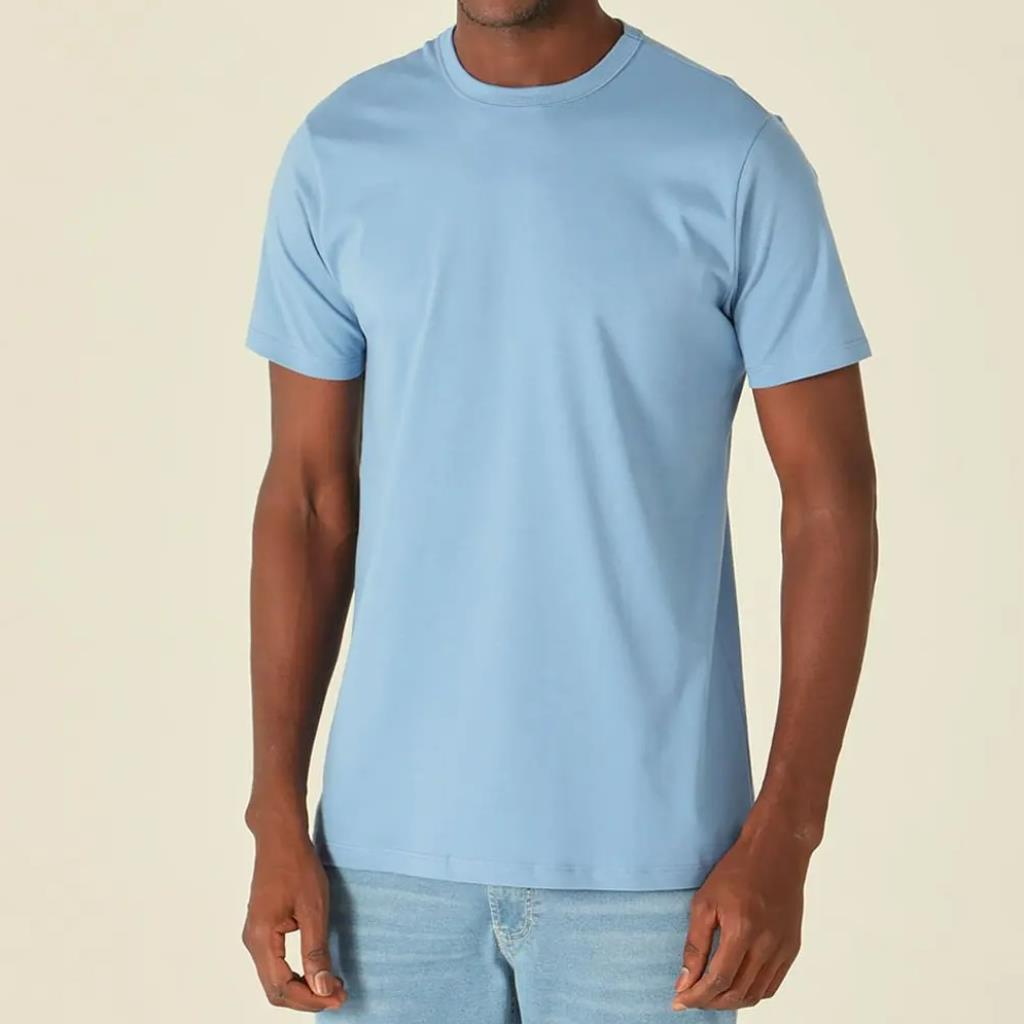 Camiseta Masc Gola Redonda Azul Claro Tam P Malwee