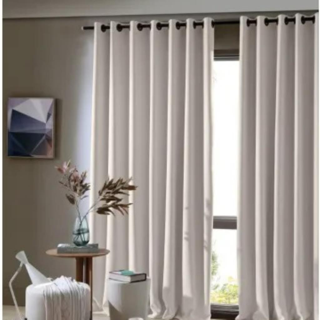 Cortina Corta Luz Tecido Liso  300 x 170 cm Areia Bella Janela