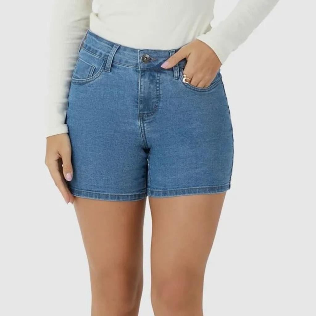 Bermuda Fem Cintura Media Jeans C/ Elastano Tam 38 Malwee