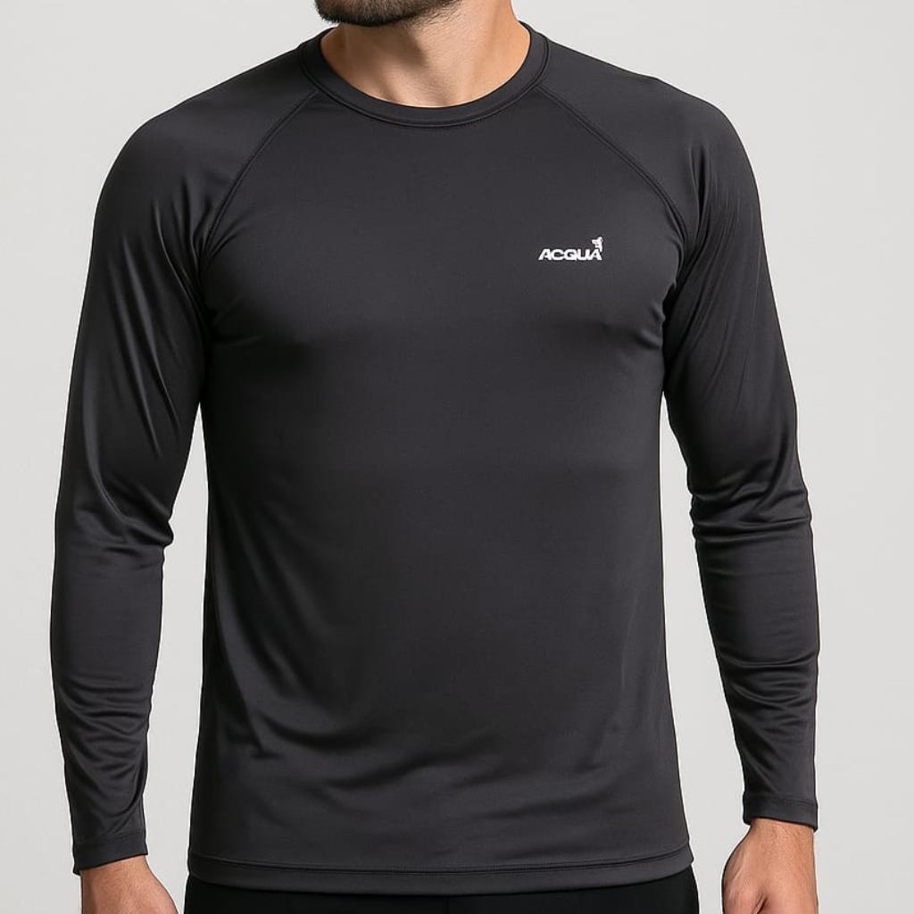 Blusa Protecao UV Preta Tam M Acqua Minas