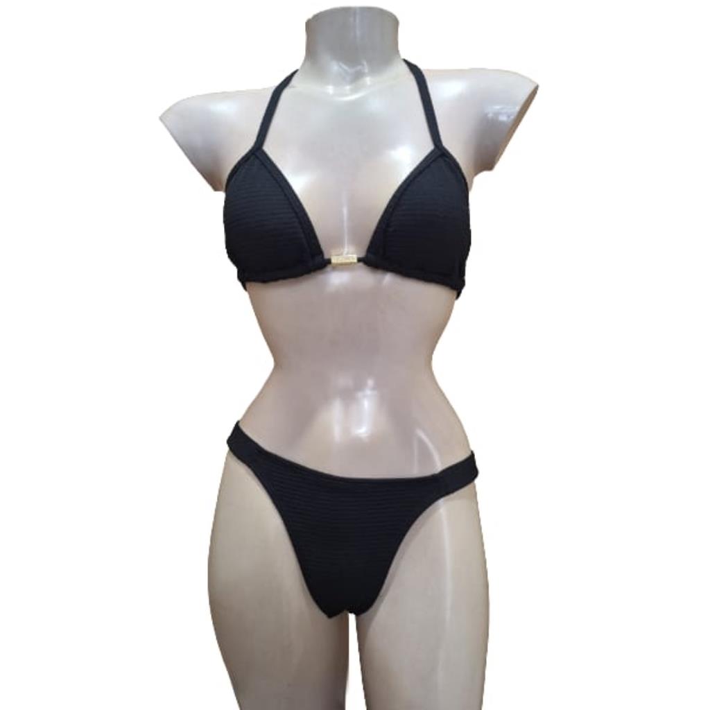 Biquini Cortininha Bojo Rem Preto Tam G Acqua Minas