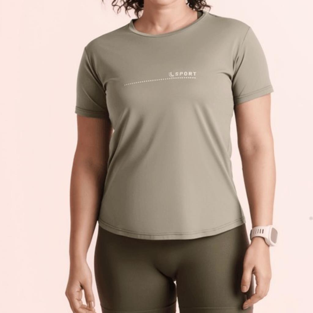 Camiseta Crepe Feminina Caqui Tam P Lupo