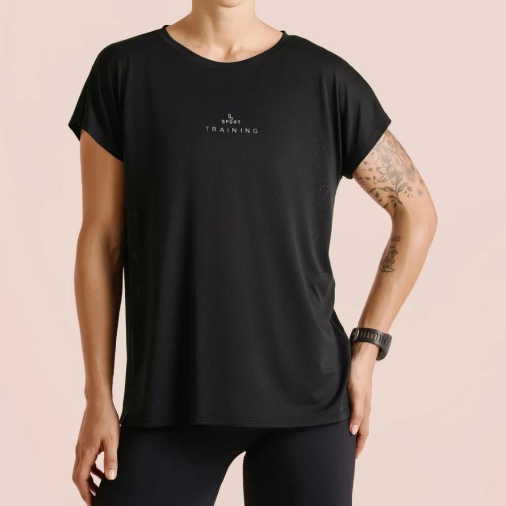 Camiseta Feminino Training Preta Tam P Lupo