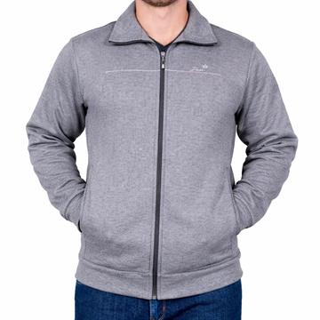 Jaqueta Masc Moletom Gola Alta Cinza Tam G2 Silk Sport