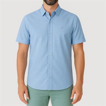 Camisa Social Masc Manga Curta Azul Tam M Malwee