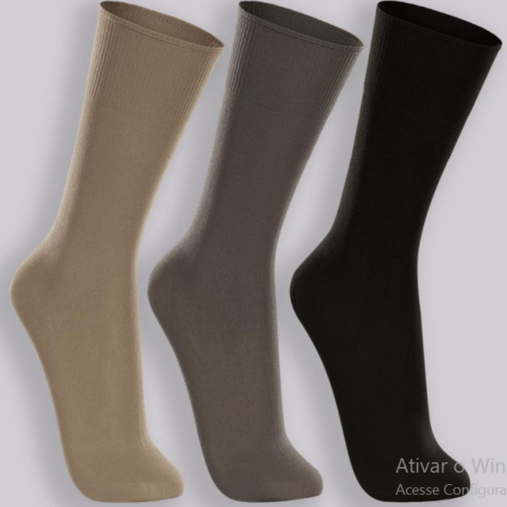 KIT 3 PARES MEIA SOCIAL TAM 37 A 44 MEIANYL