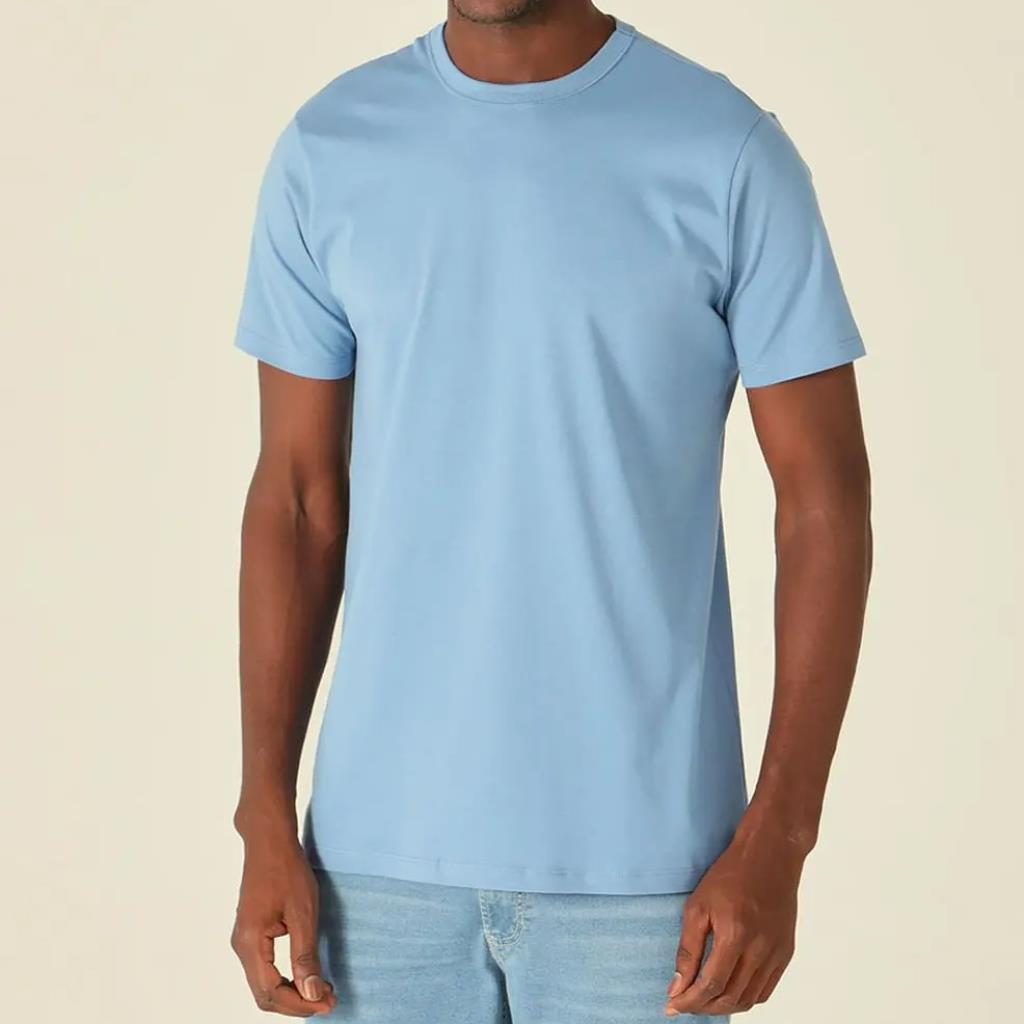 Camiseta Masc Gola Redonda Azul Claro Tam G Malwee
