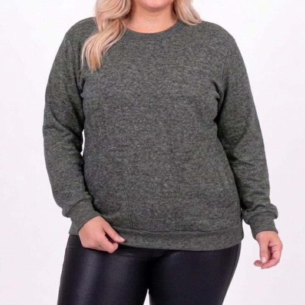 Blusa Moletom Fem Bolso Cinza Tam G3 Silk Sport