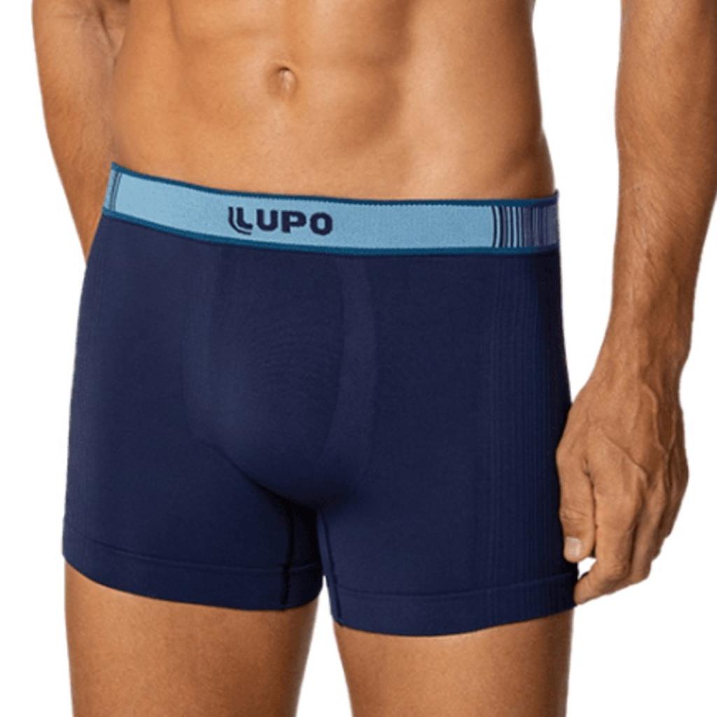 Cueca Boxer Microfibra Sem Costura Marinho Tam M Lupo