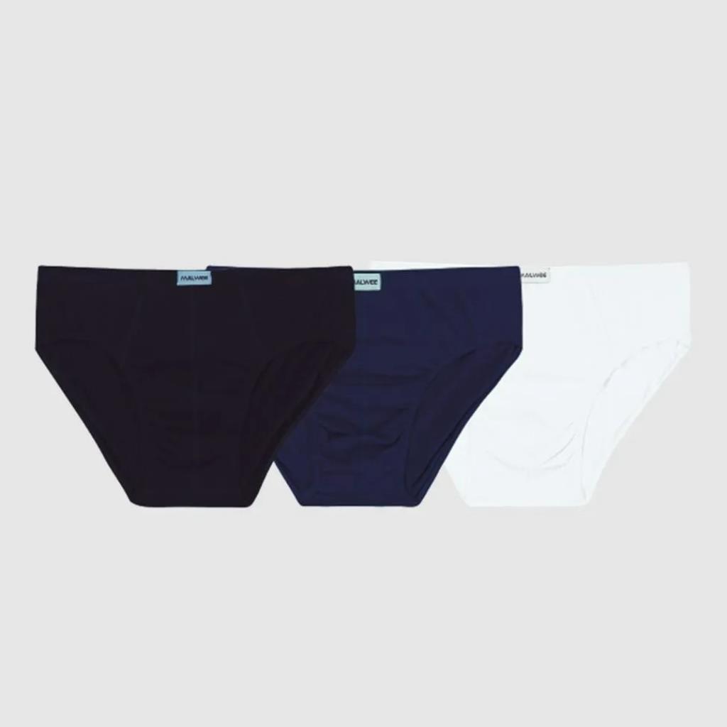 Kit 3 Cueca Slip 100% Algodão Tam M Malwee