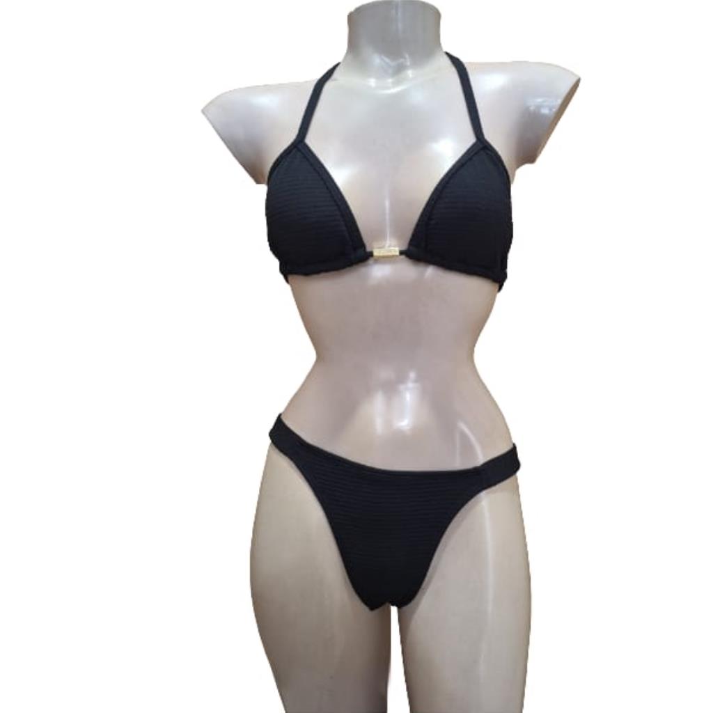 Biquini Cortininha Bojo Rem Preto Tam P Acqua Minas