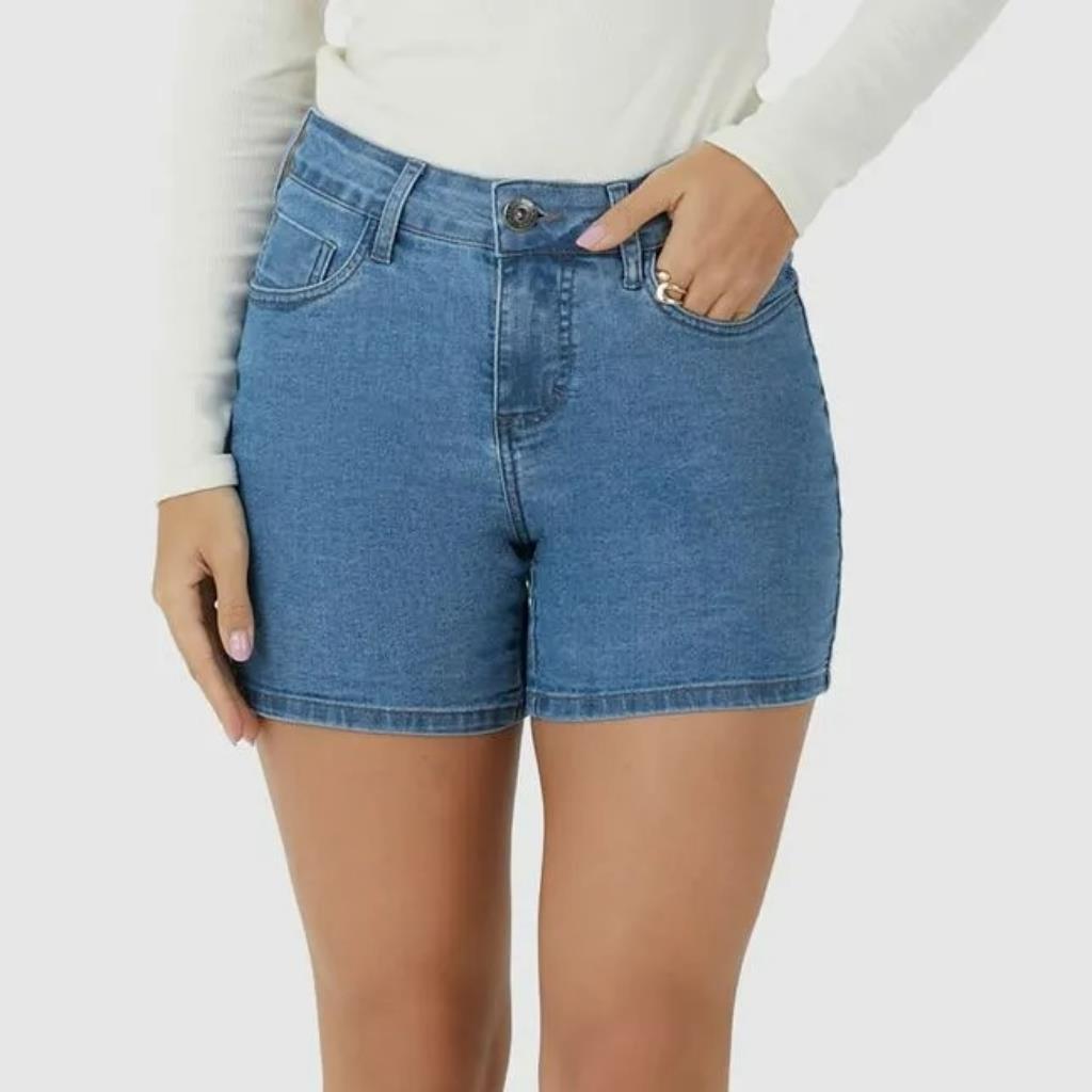Bermuda Fem Cintura Media Jeans C/ Elastano Tam 34 Malwee