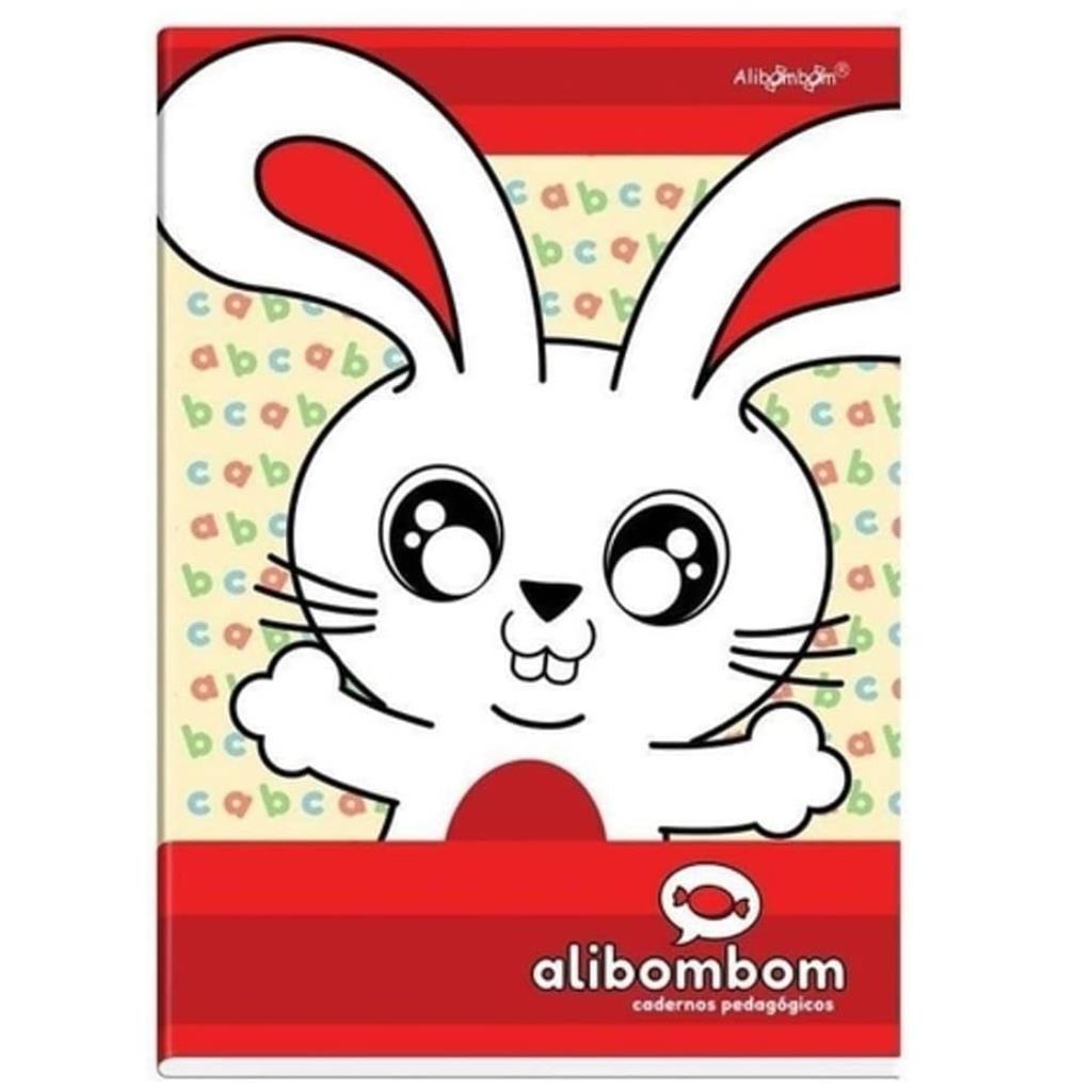 CADERNO BROCHURÃO 60FLS ALIBOMBOM 123X VERMELHO - CAPA FLEXÍVEL