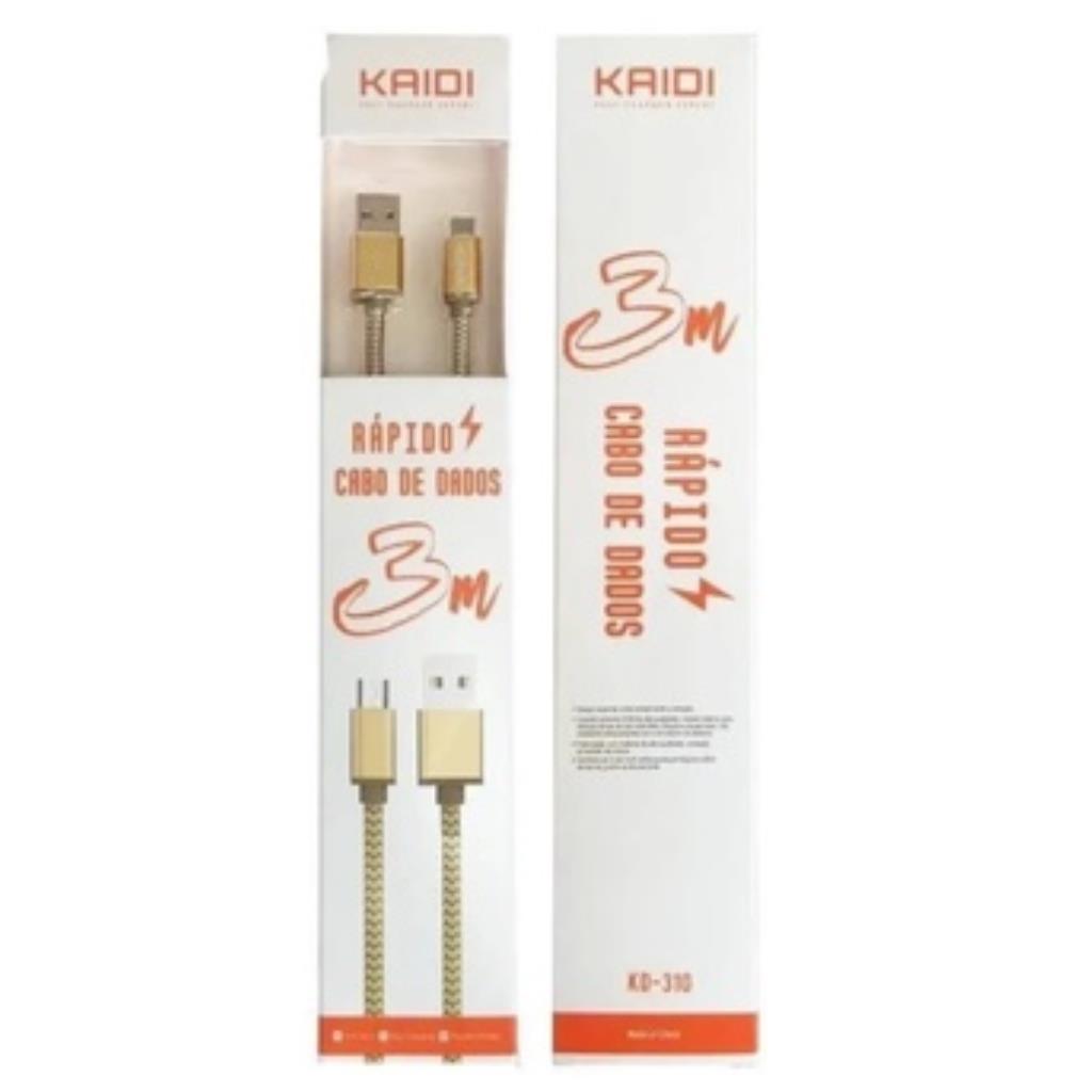 CABO DE CARGA USB V8 3M KAIDI - KD-310