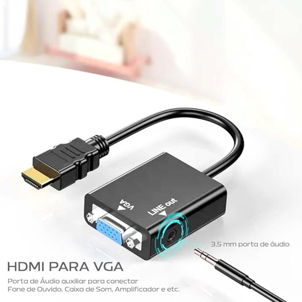 ADAPTADOR HDMI P/ VGA+AUDIO LE-4107