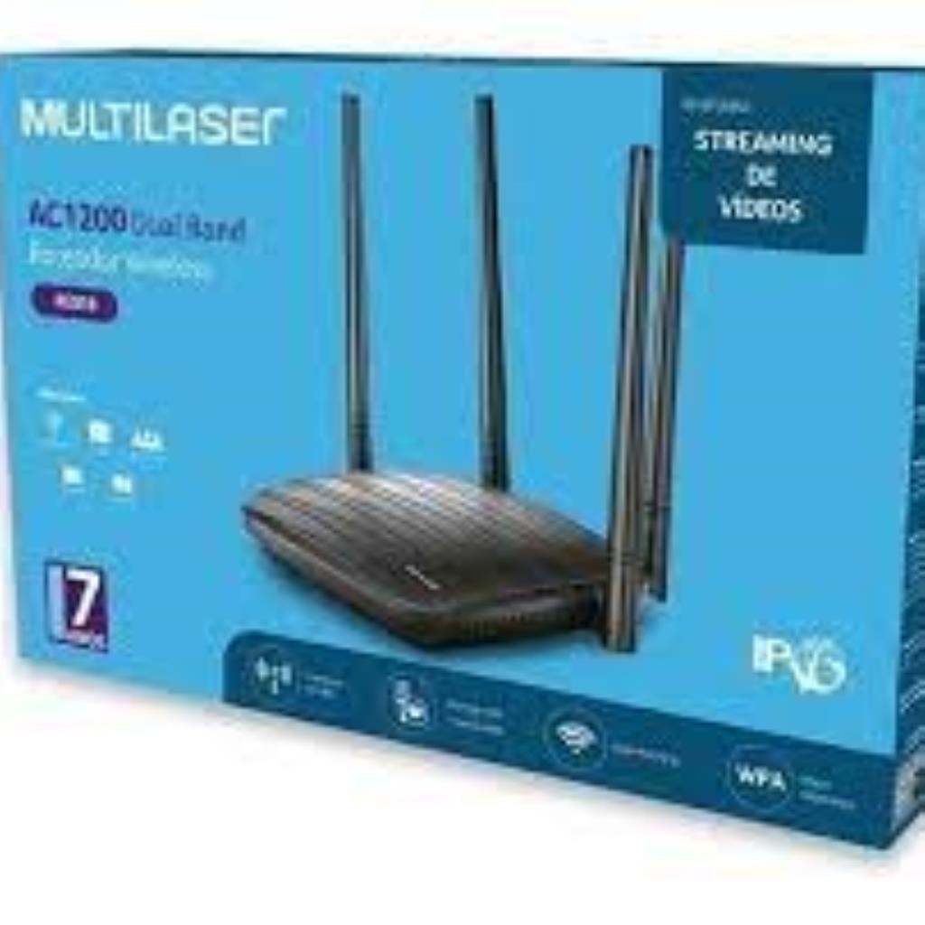 Roteador Wireless Multilaser Quatro Antenas Ipv6 Ac 1200Mbps Preto - RE018 RE018