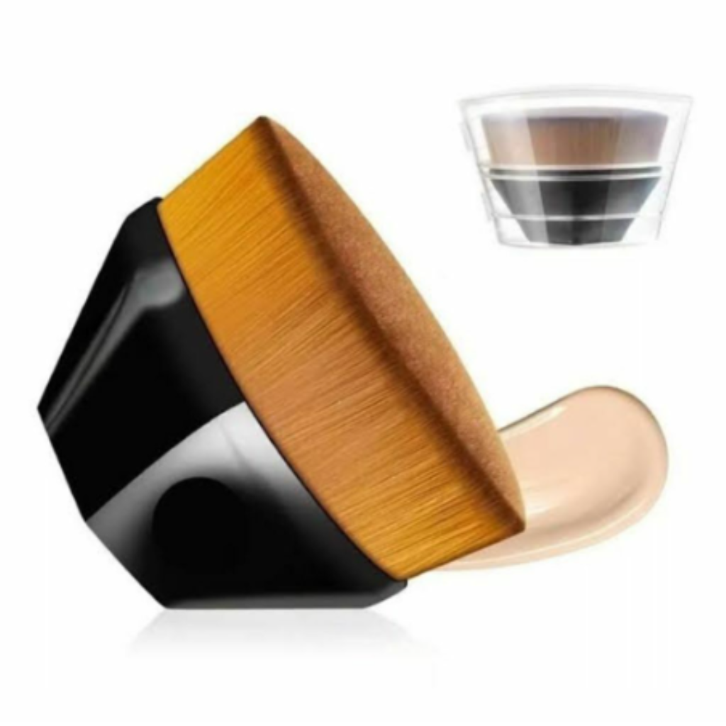 Pincel para Base Kabuki Hexagonal Preto ou Rosa