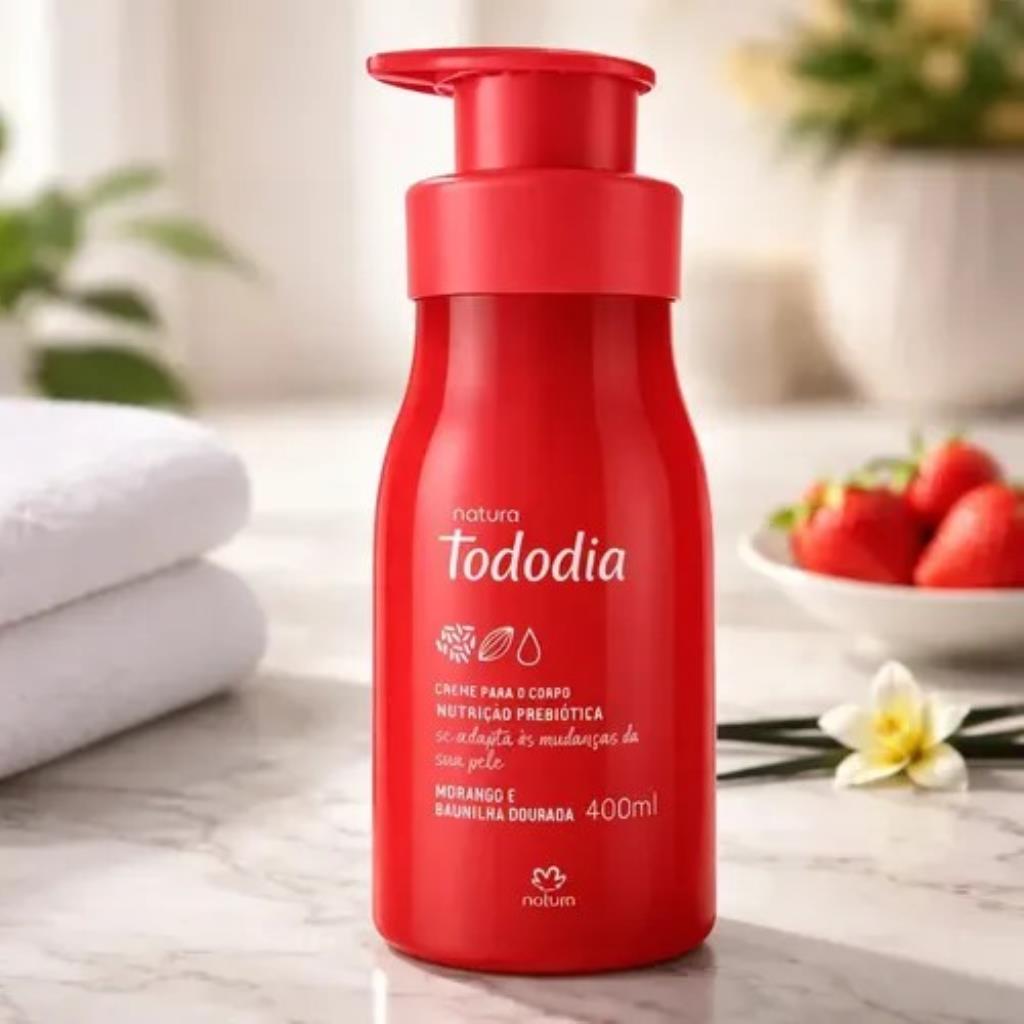 CREME DESODORANTE NUTRITIVO PARA O CORPO TODODIA MORANGO E BAUNILHA DOURADA 400ml