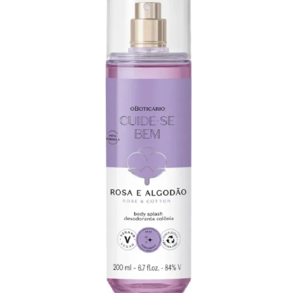 OBOTICARIO CUIDE - SE BEM BODY SPLASH ROSA E ALGODÃO 200ml