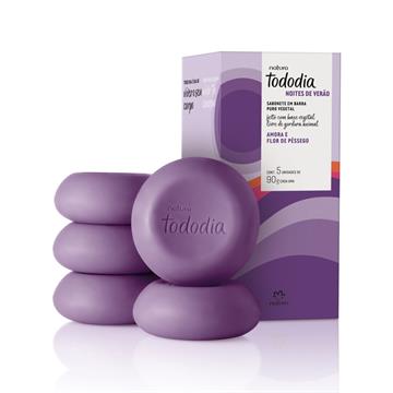 SABONETE EM BARRA NOITES DE VERAO - AMORA E FLOR DE PESSEGO 5x90