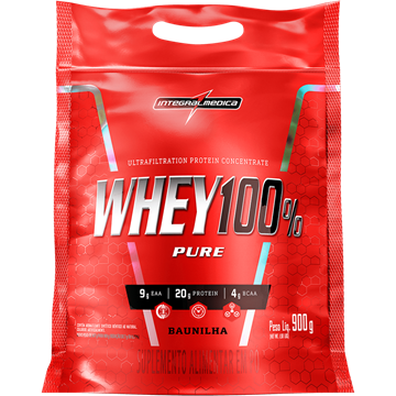 SUPER WHEY 100% PURE INTEGRALMEDICA 900G - BAUNILHA