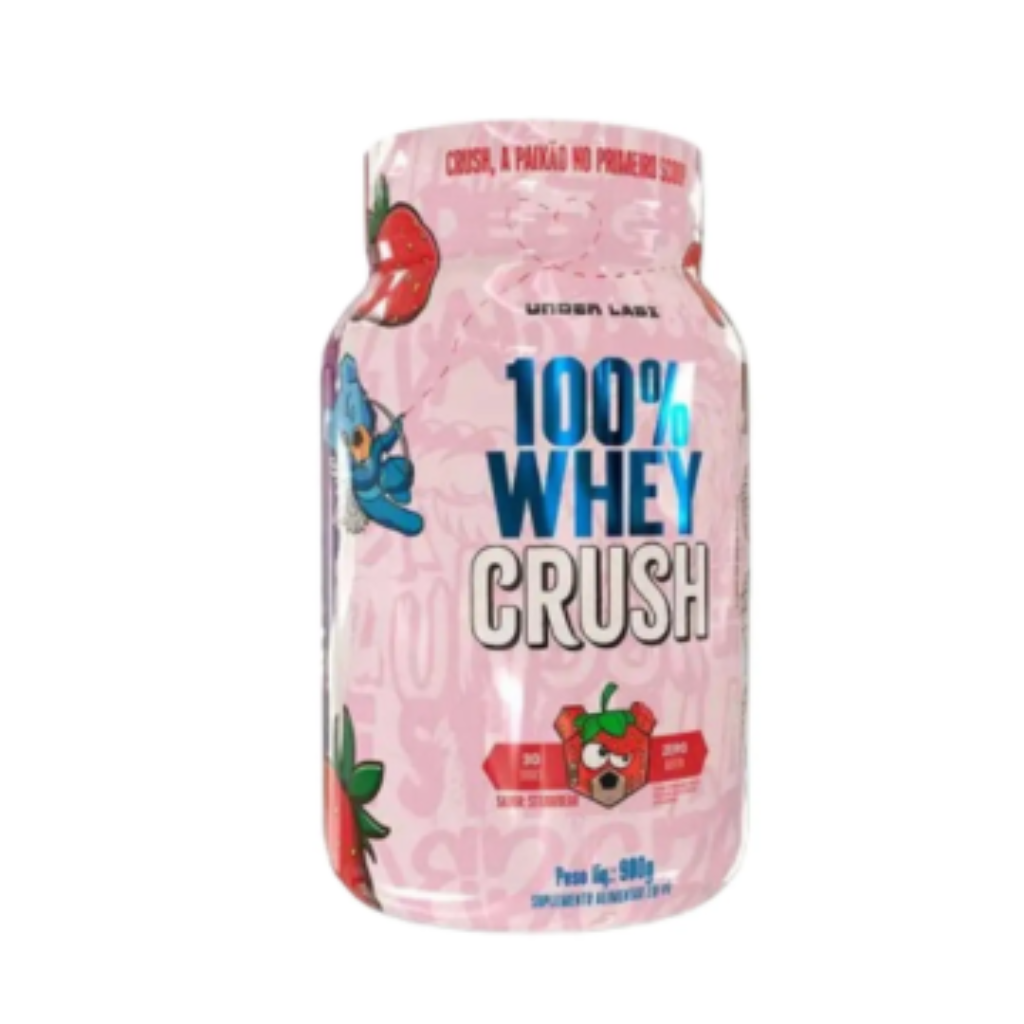 WHEY CRUSH CONCENTRADO 900g UNDER LABZ - MORANGO