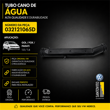 Tubo cano de água Volkswagen Gol Fox Parati  1.0 1.6