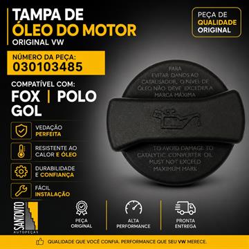Tampas De Óleo Motor Gol Fox Voyage Bora Original Vw