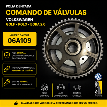 POLIA DENTADA GOLF /  NEW BEETLE / BORA / POLO SEDAN/HATCH 2.0 FLEX
