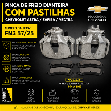 Pinça De Freio Completa C/ Pastilha Astra 1999 2000 2001 Par