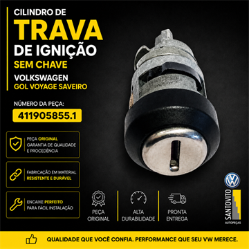 Cilindro de ignição trava sem a chave Gol Passat Saveiro Voyage
