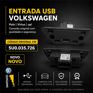 Entrada Porta Usb Volkswagen UP! Polo Virtus T-cross  Original 5u0035726