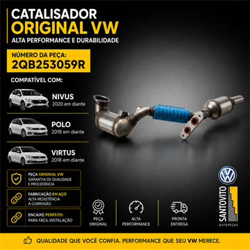 Catalisador Volkswagen Polo Nivus Virtus 2018 - 2026