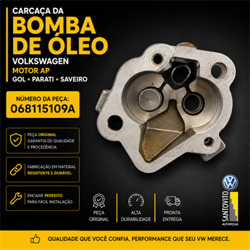 Carcaça da bomba de Oleo Volkswagen motor AP 1.6 1.8 2.0 Gol Saveiro Parati