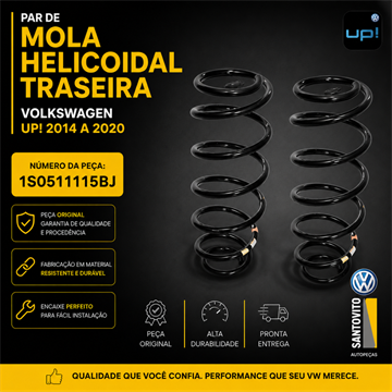 Par de  Molas Helicoidal Traseira Volkswagen Up 2014 - 2020