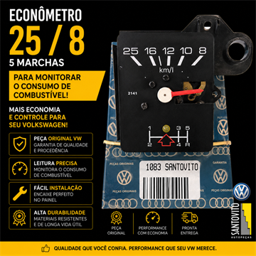 ECONOMETRO LINHA VW ANTIGO COD. 1083