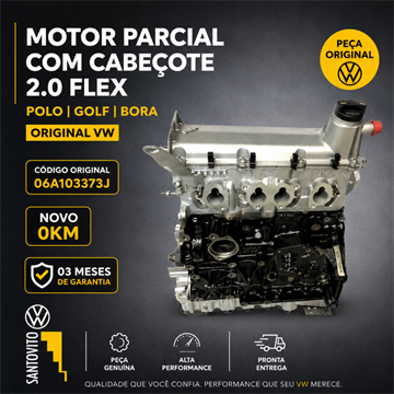 MOTOR PARCIAL C/ CABEÇOTE 2.0 FLEX GOLF / BORA / POLO / HATCH / SEDAN