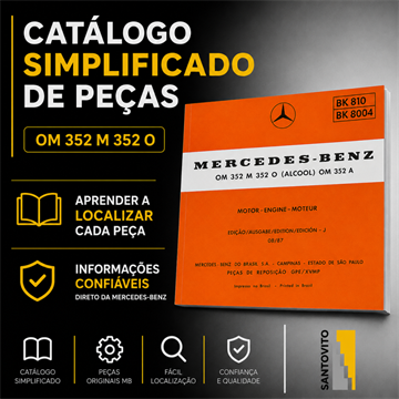 Catalogo De Peças Antigo Mercedes Benz Motor Om 352 M352
