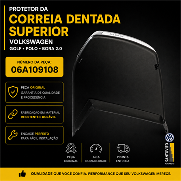 PROTETOR DA CORREIA DENTADA SUPERIOR GOLF /  NEW BEETLE / BORA / POLO SEDAN/HATCH 2.0 FLEX