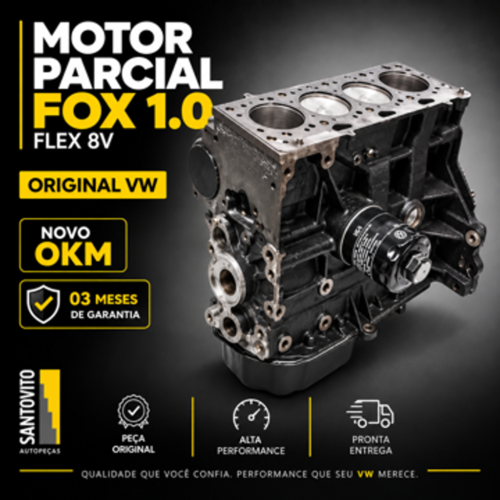 Motor parcial Volkswagen Fox 1.0 Flex Letra BJE