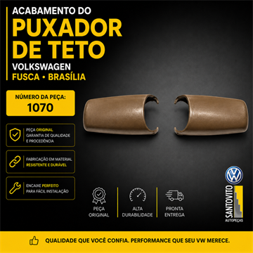 Acabamento do puxador de teto (PQP)  Volkswagen Fusca Brasilia 2 Peças